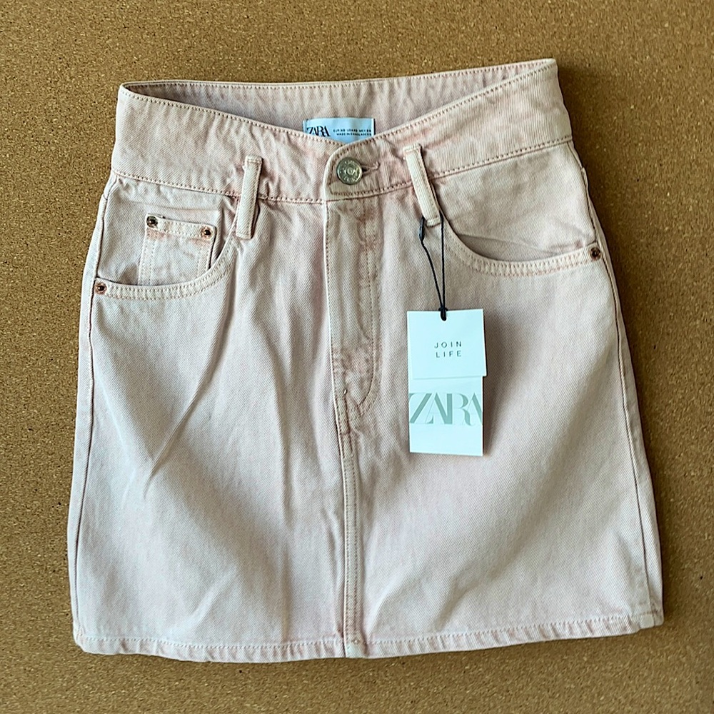 Zara Extra Small Pink Jean Skirt